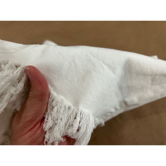 PTCL Ripped Frayed Hem Denim Miniskirt White Jean Distressed Skirt Size 27 - Picture 5 of 11